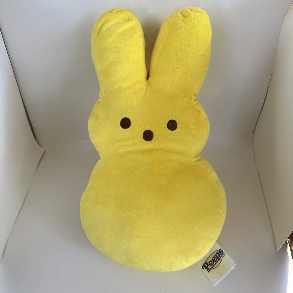 PEEPS 16" Yellow Plush Marshmallow Bunny Pillow Animal Just Born Easter